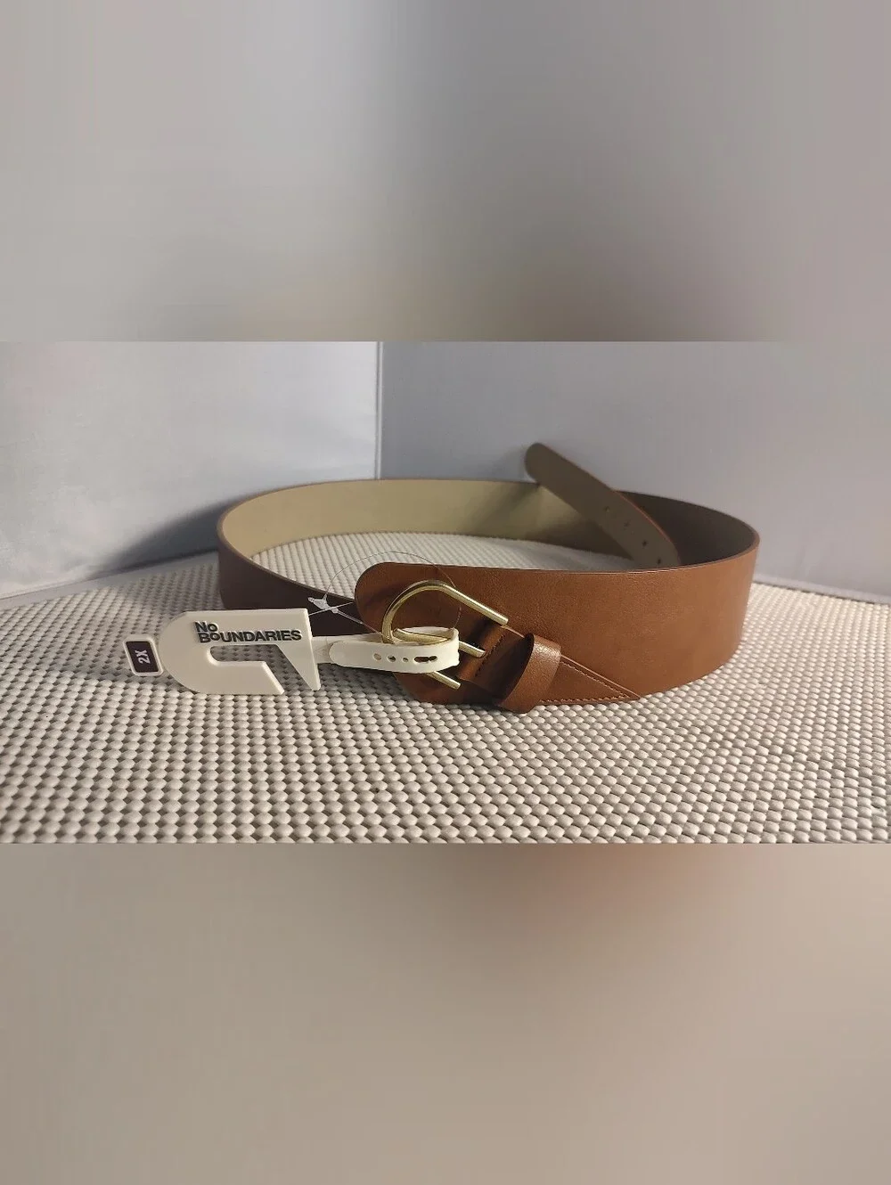 No Boundaries Women's Size 2X Off Waist Belt Cognac Brown NWT